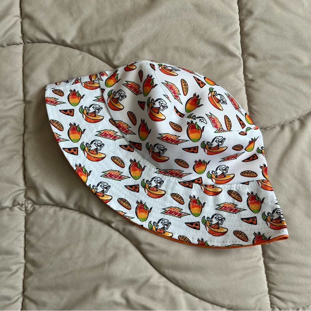 Little Caesar’s Mountain Dew Mango Rush Promotional Reversible Bucket Hat - Picture 2 of 5